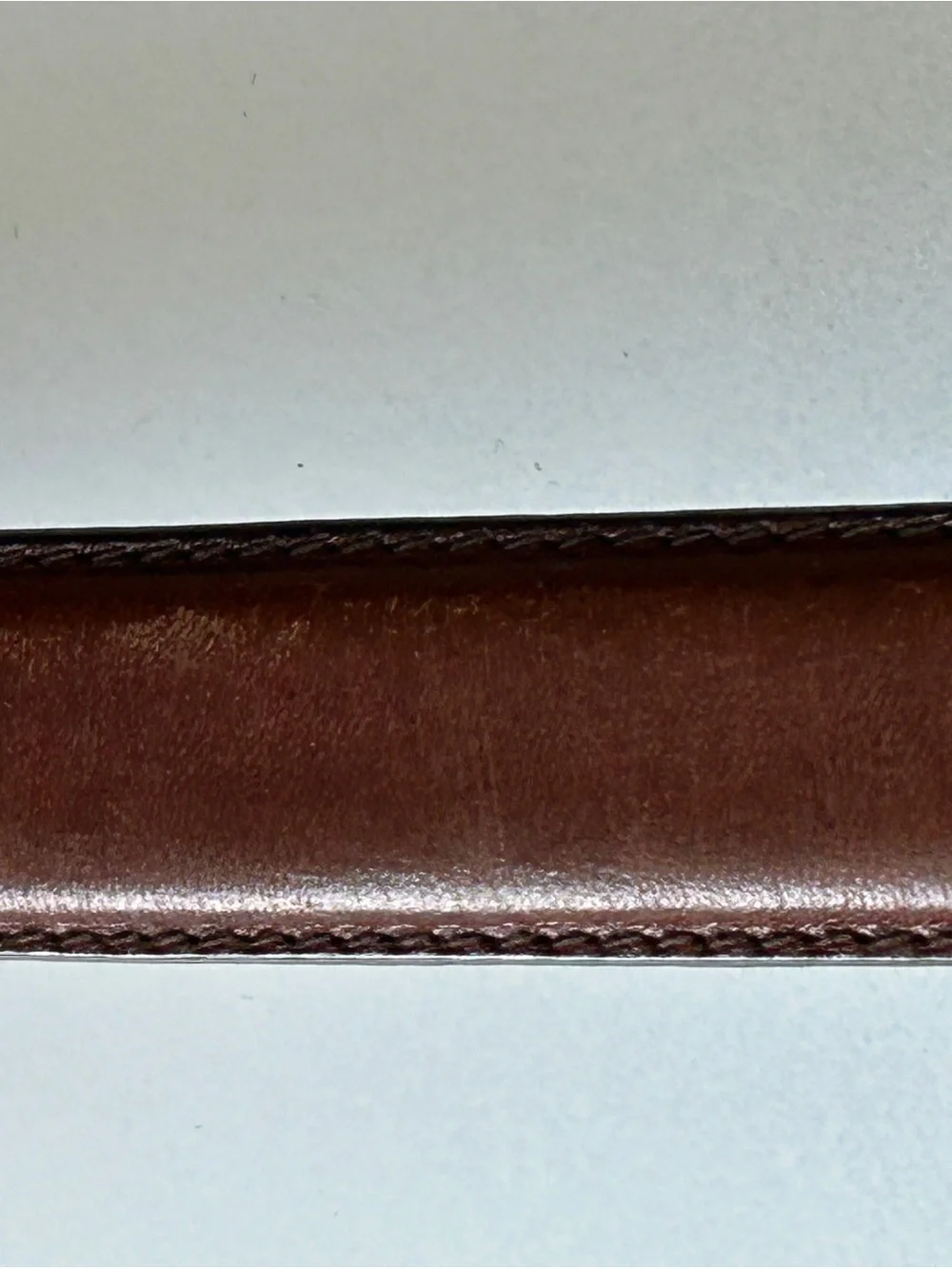 Polo Ralph Lauren Brown Leather Belt Metal Logo Plaque Men Style 2113620 Size 42